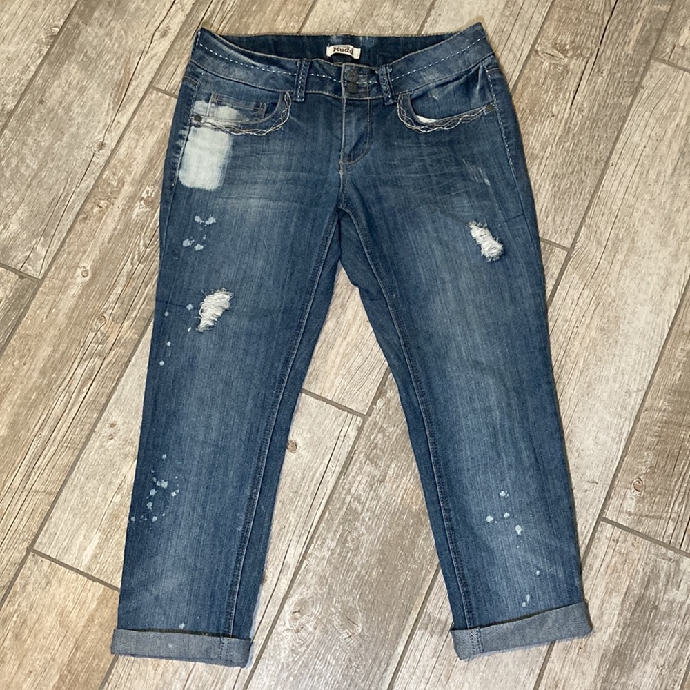 Mudd Distressed Ankle Cuffed Jeans Size 9